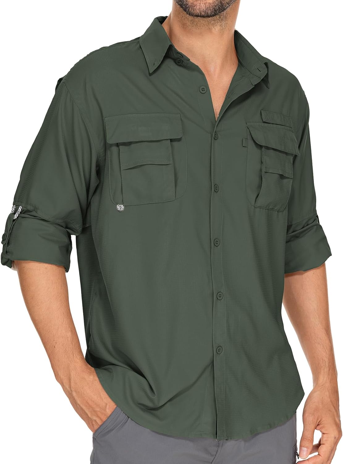 Mens Safari Shirts Long Sleeve UV Protection for Outdoor Fun