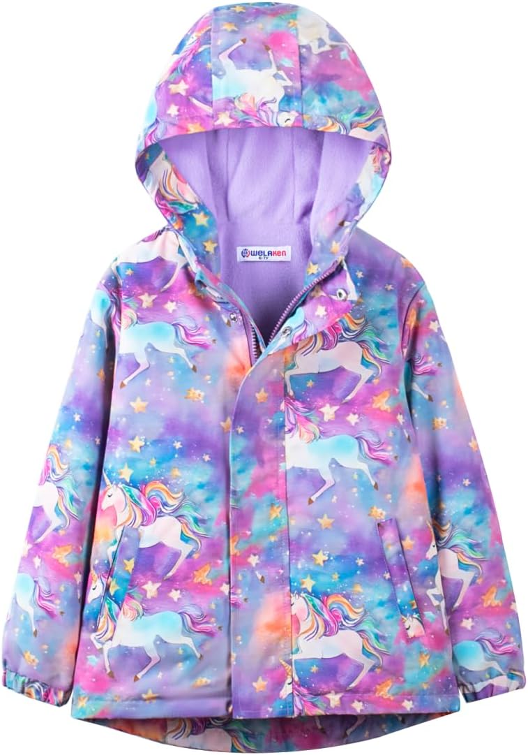 WELAKEN Fleece Lined Jackets for Kids - Rain and Wind Protection