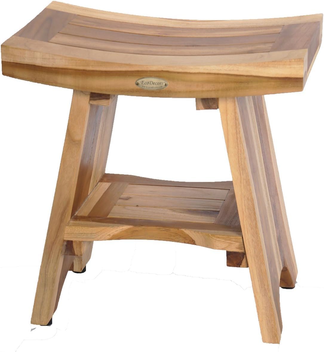 EcoDecors Serenity Teak Shower Bench for Safe and Stylish Seating