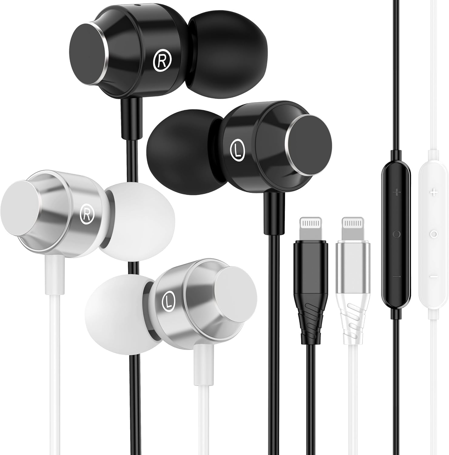 Keyron 2Pack Wired iPhone Earbuds w/ Mic & Volume Control