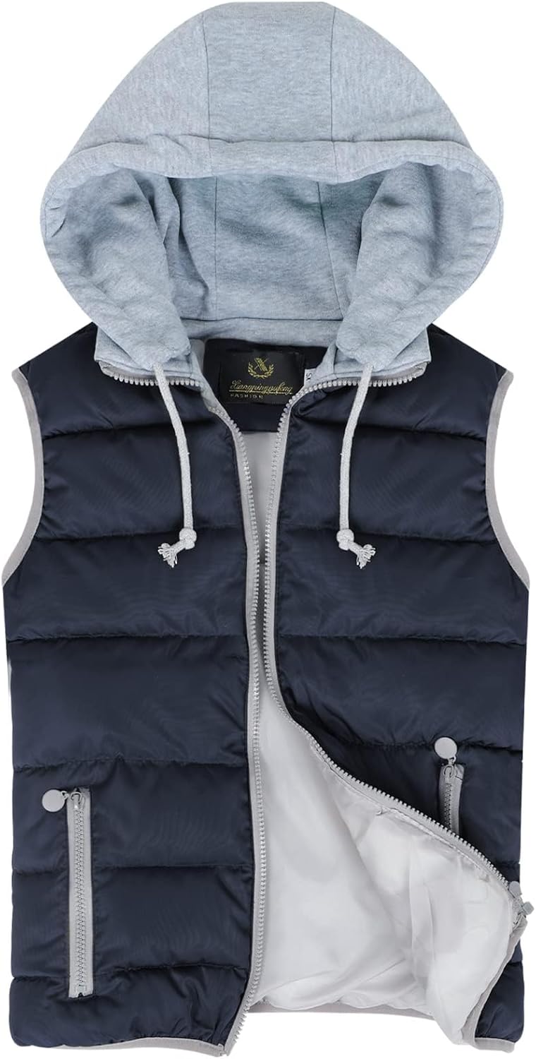 Gihuo Women's Puffer Vest: Warm Quilted Hooded Jacket for Winter