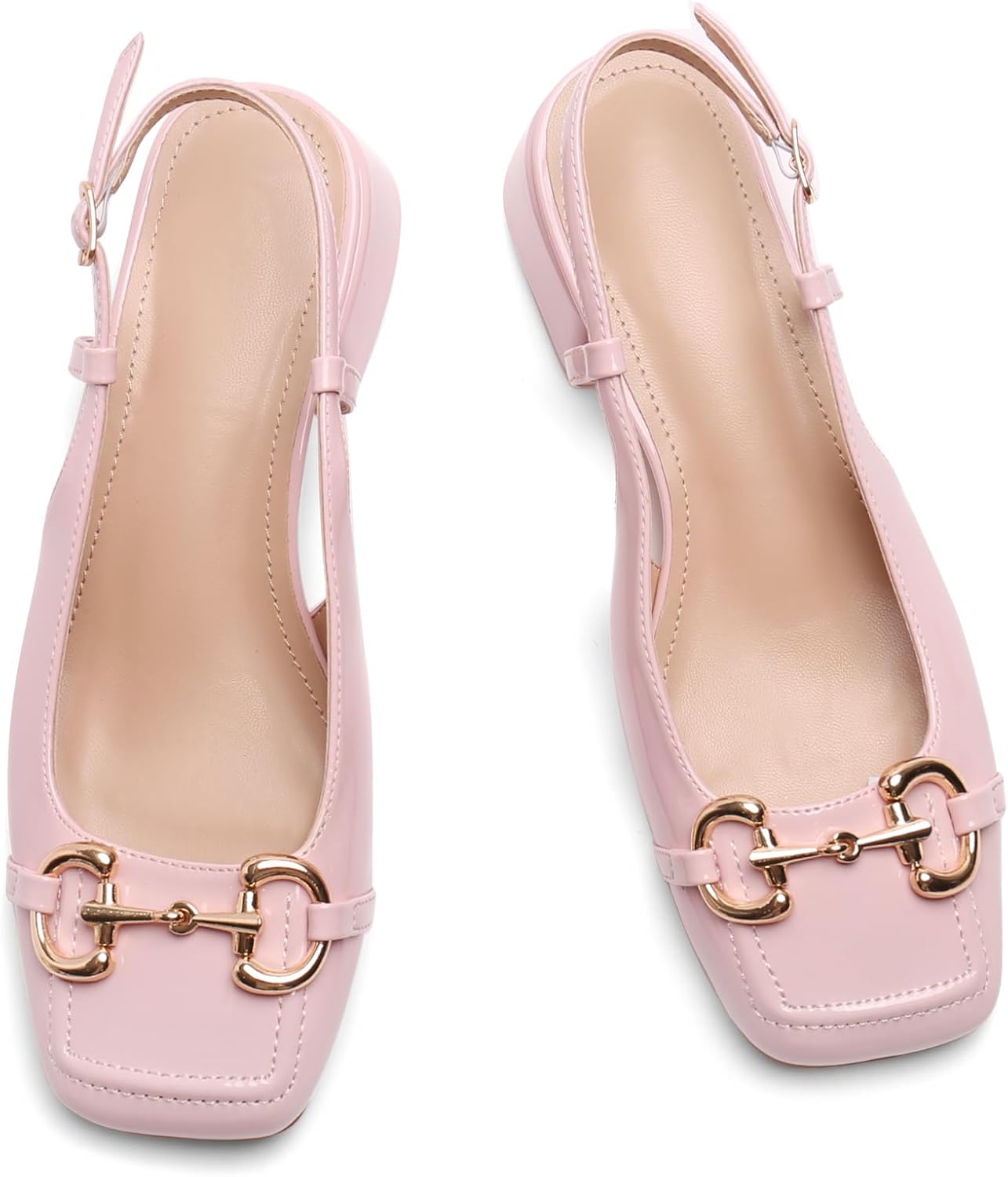 Slingback Mary Jane Heels for Women Low Block Heel Classic Style