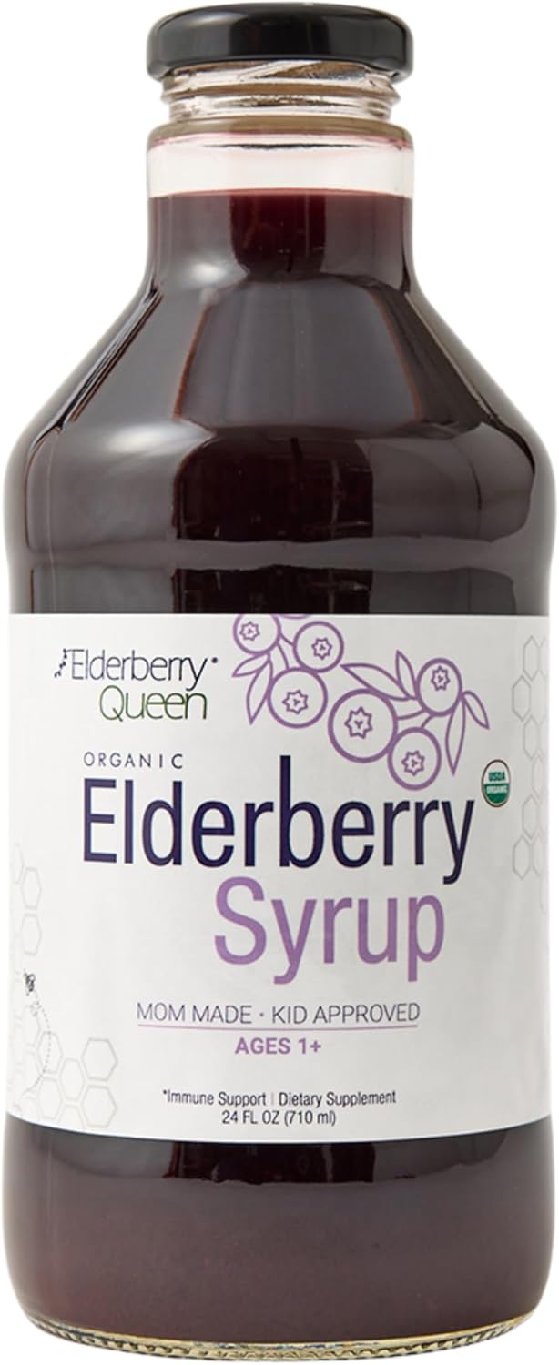 Organic Elderberry Syrup for Immune Support - 24 Fl Oz