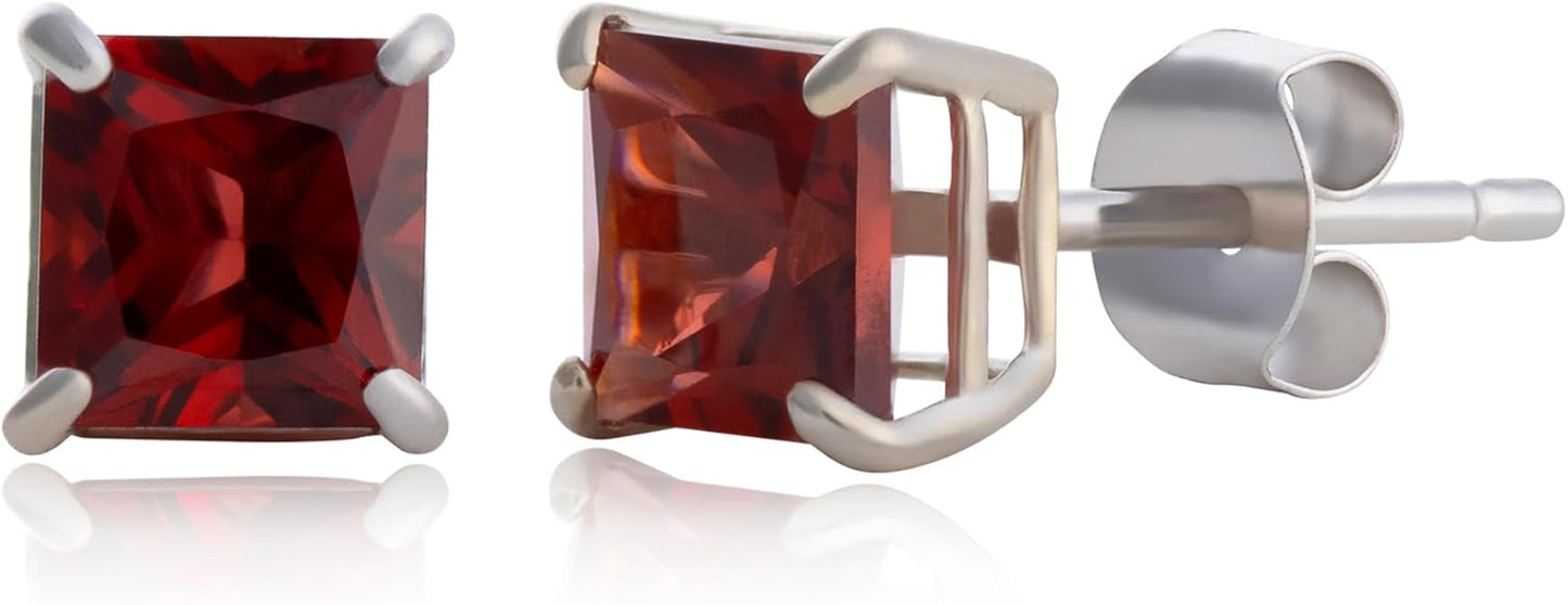10k White Gold 5mm Princess Cut Gemstone Stud Earrings Review
