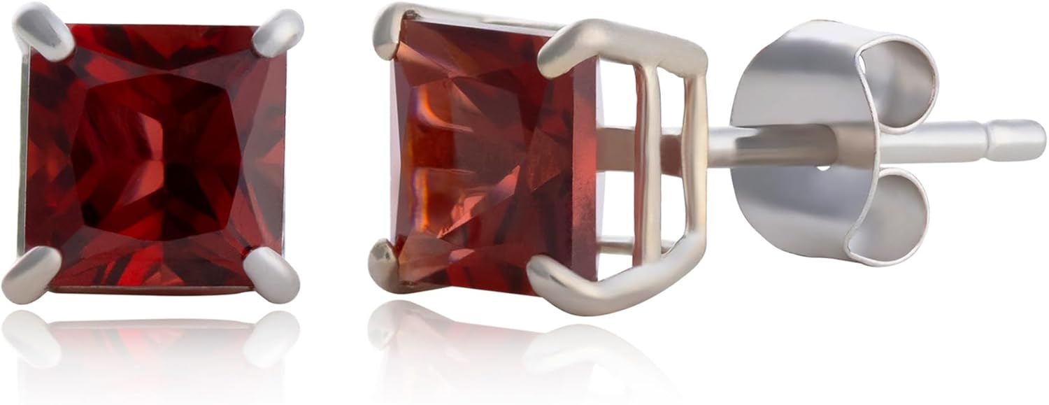 10k White Gold 5mm Princess Cut Gemstone Stud Earrings Review
