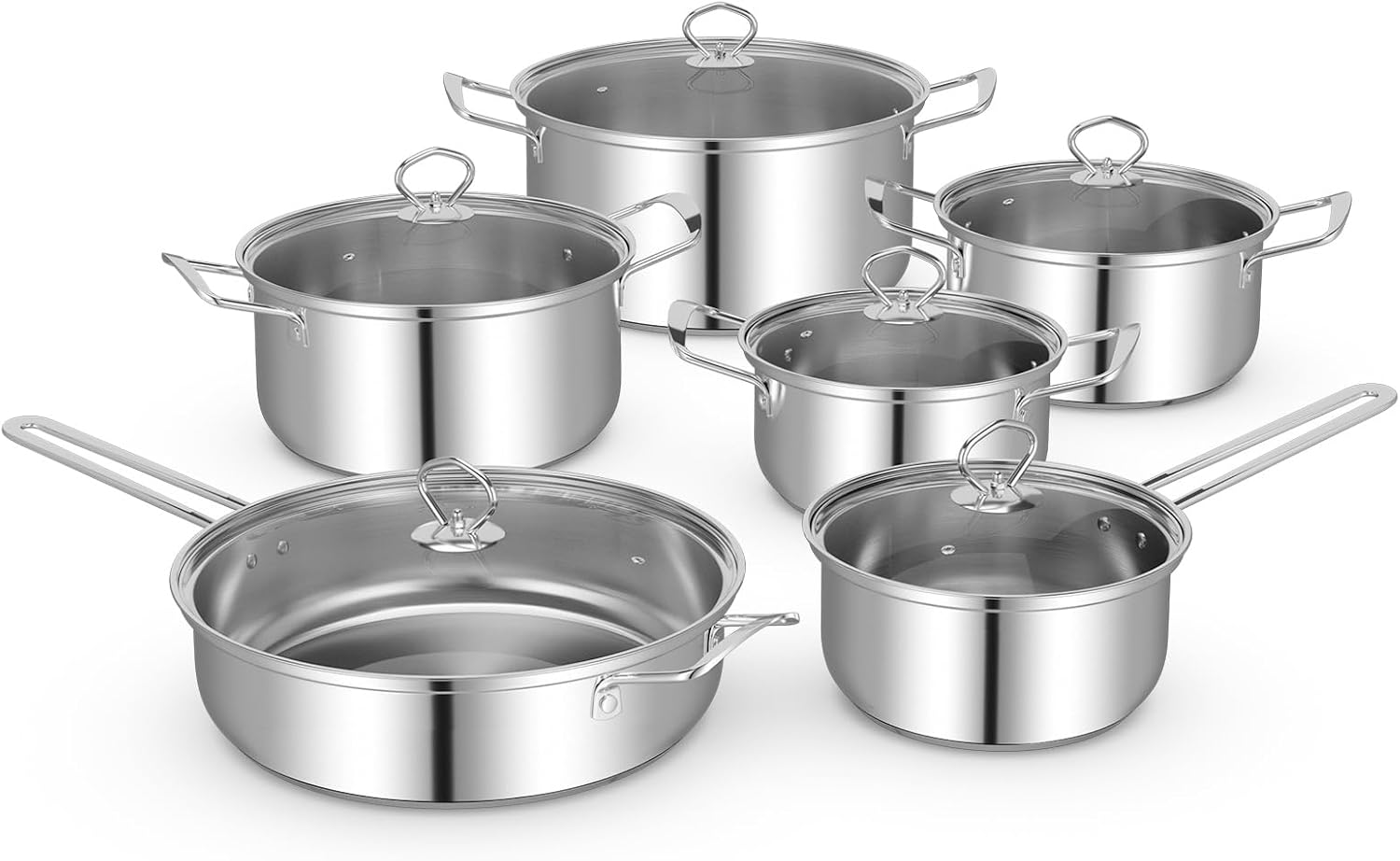 GOFLAME 12 Piece Pots & Pans Set for Versatile Cooking Needs