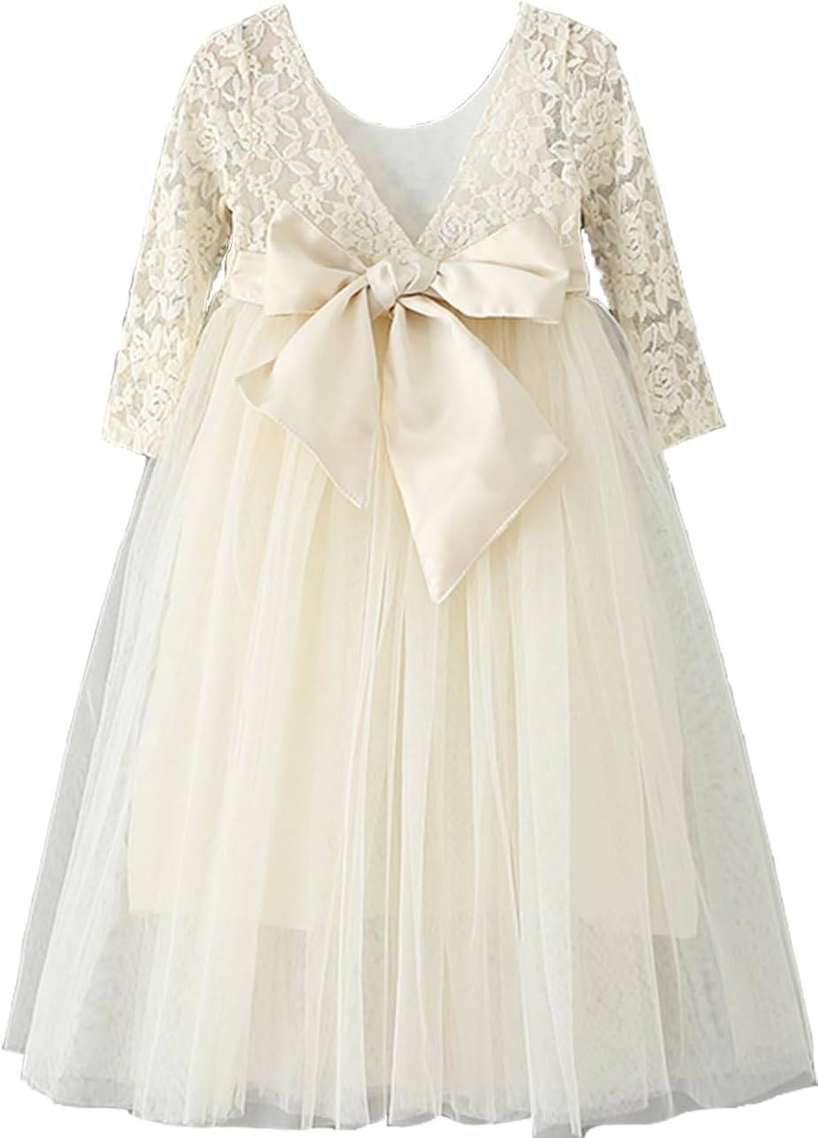 Cutiego Flower Girl Dress for Toddlers - Vintage Rustic Style