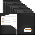 2 Pocket Plastic Folders 36 Pack with Clear Front Pocket (Black)