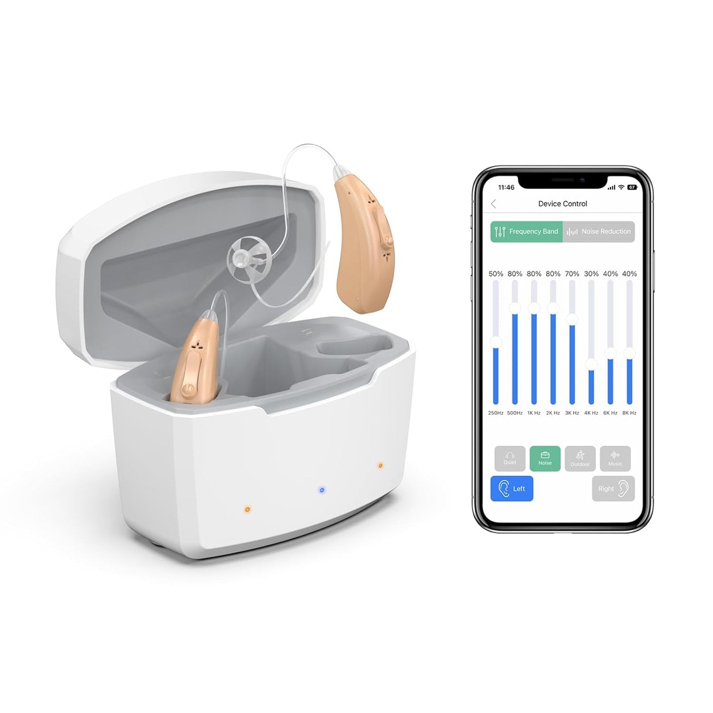 Bluetooth Hearing Aids for Seniors with Smart APP Control