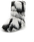 Faux Fur Mid-Calf Boots for Women - Plush Warm Winter Flats