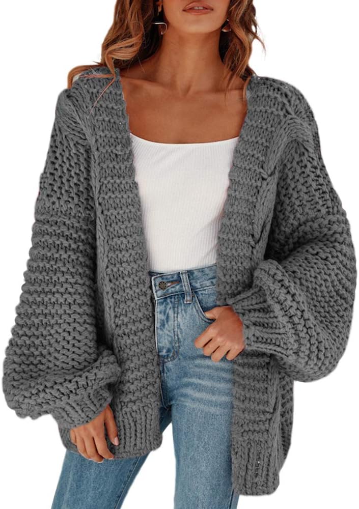 Cicy Bell Women's Open Front Chunky Knit Cardigan for Style