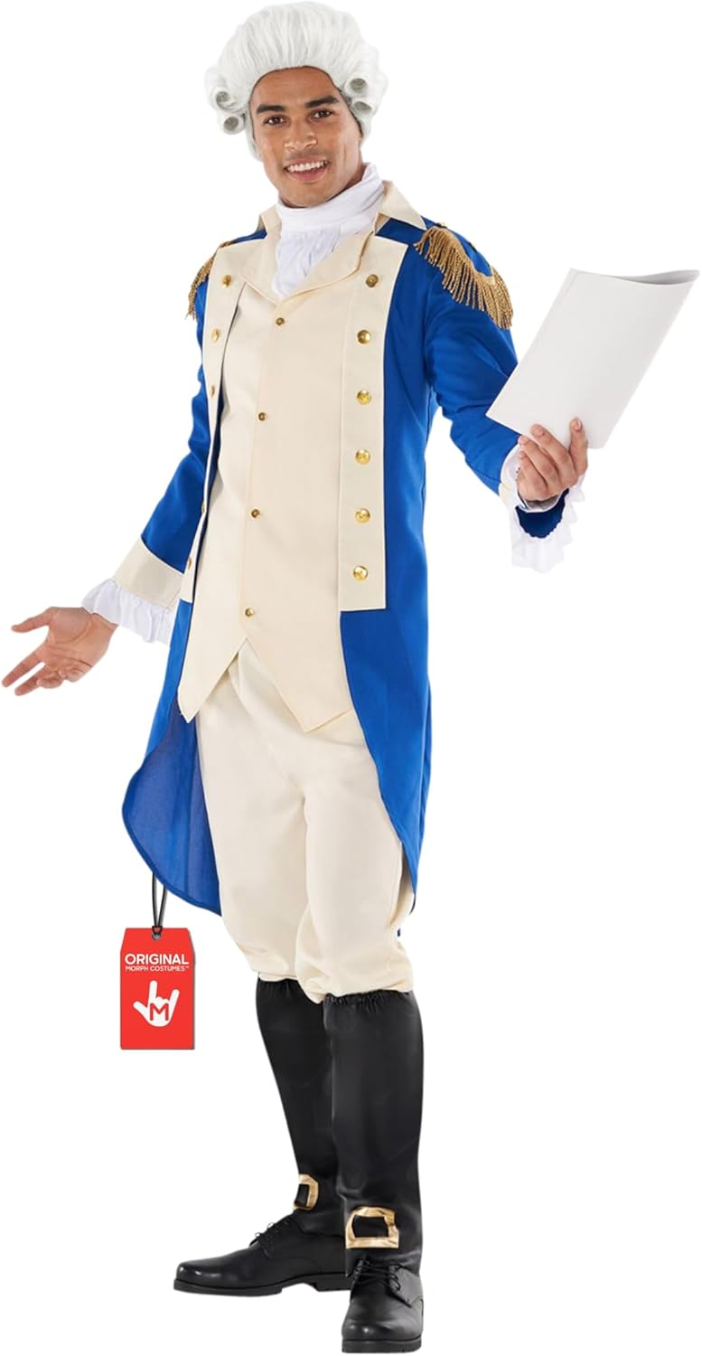 Morph George Washington Costume Adult for Historical Events