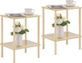Apicizon 2 Tier End Table Set of 2 - Space-Saving Boho Nightstand
