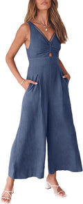 ANRABESS Women's Wide Leg Sleeveless Jumpsuit - Flattering Summer Fit