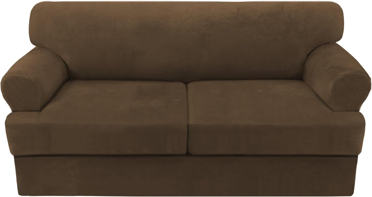 H.VERSAILTEX Velvet Sofa Cover for T Cushion Loveseat 58-72 in