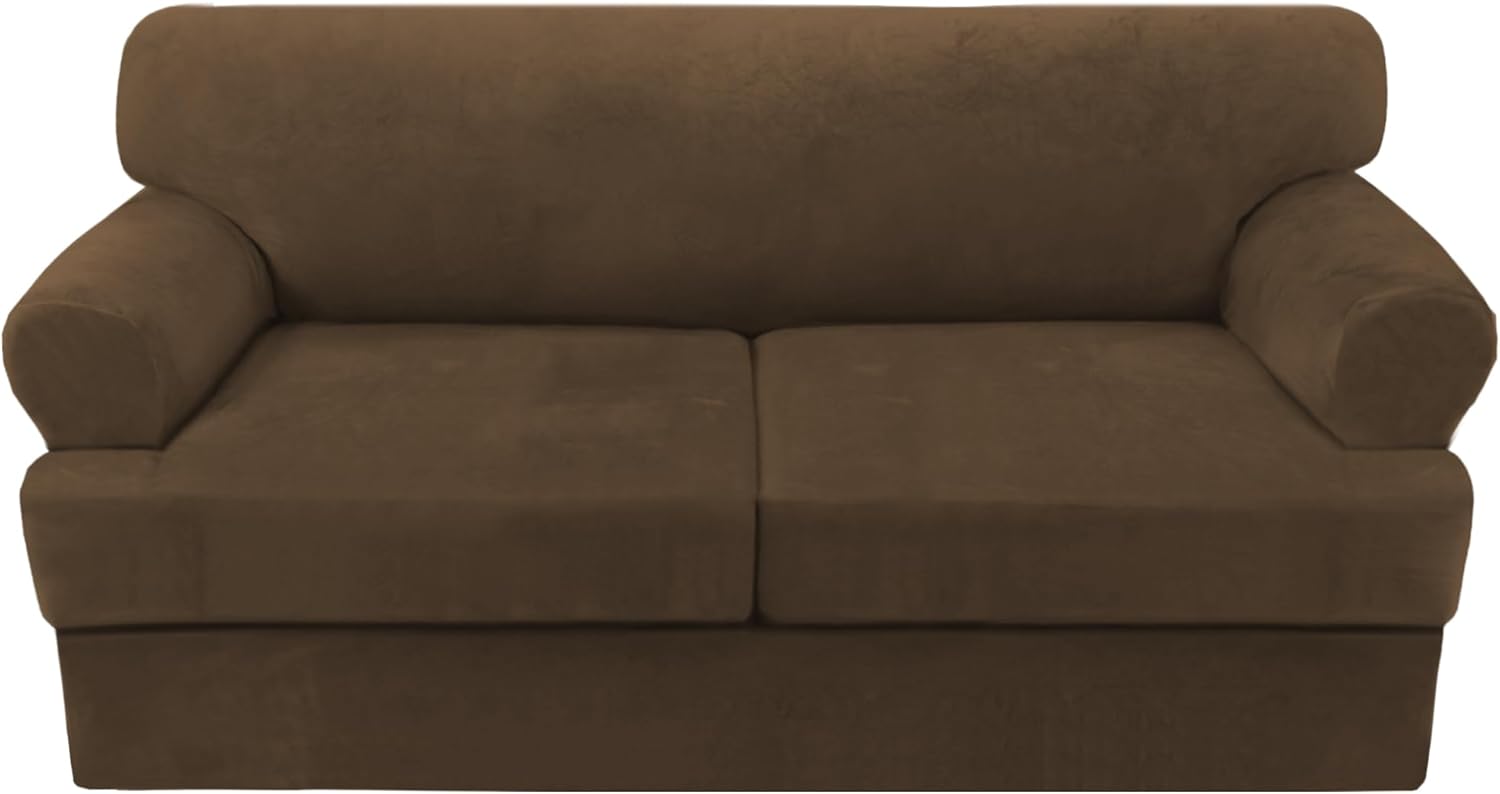 H.VERSAILTEX Velvet Sofa Cover for T Cushion Loveseat 58-72 in