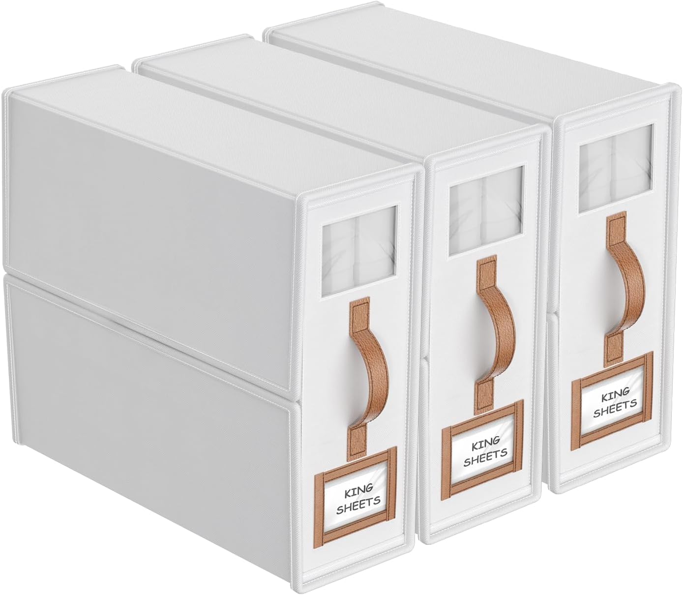 3 Pack Foldable Bed Sheets Set Organizers for King & Queen Sizes