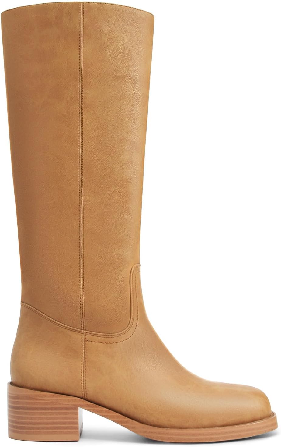 Women's Banana Knee High Boots with Chunky Block Heel Comfort