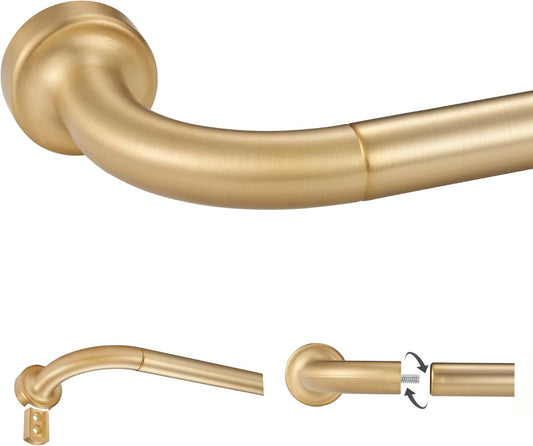 Warm Gold Disc Curtain Rods for Stylish Room Darkening Design