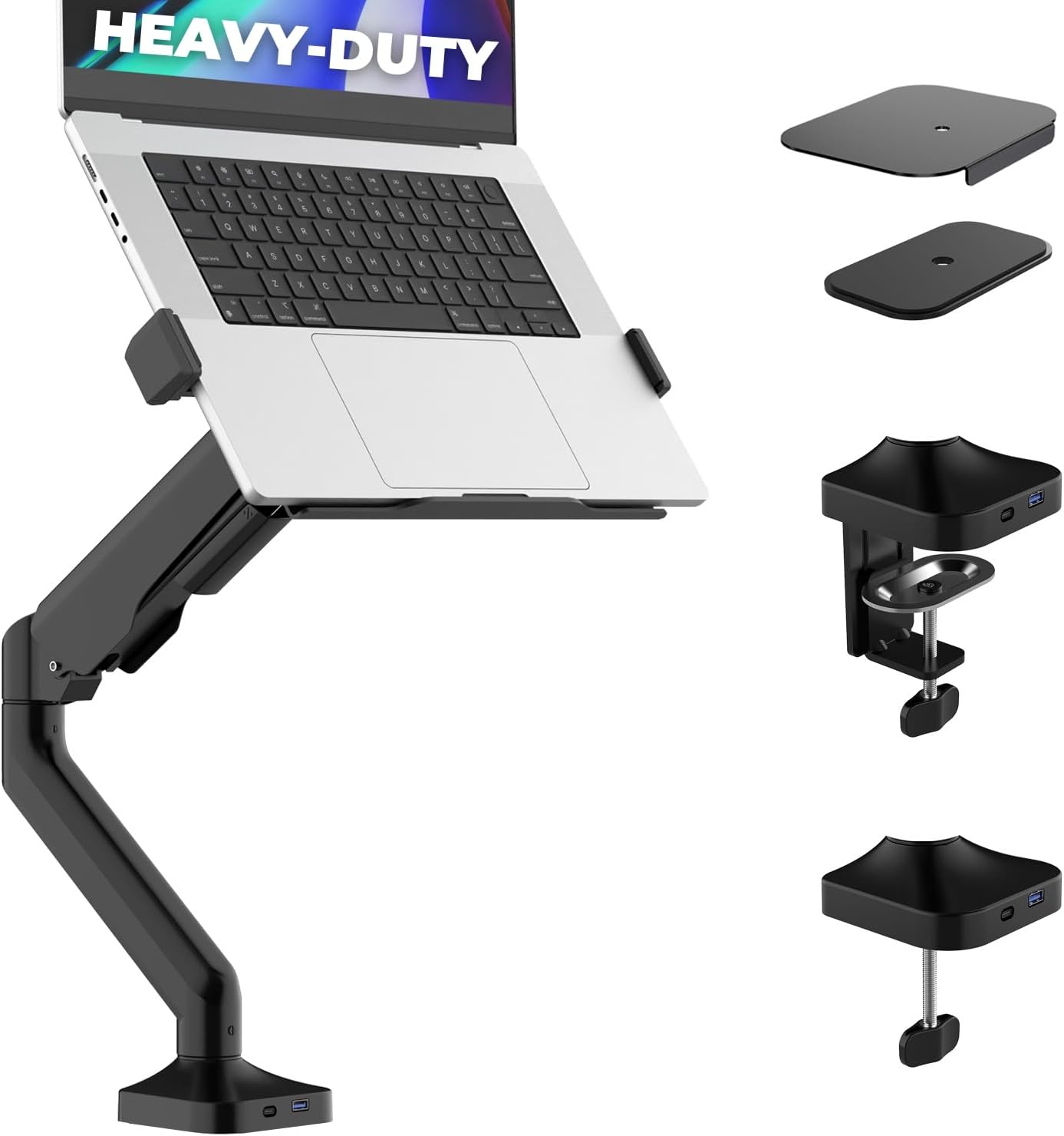 Elevate Pro Heavy-Duty Laptop Mount for Desk - Adjustable Arm