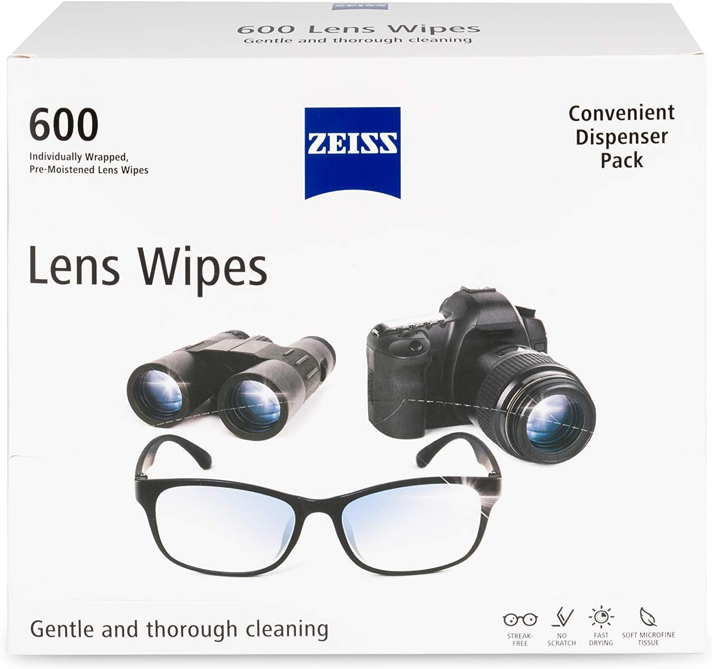 ZEISS Pre-Moistened Lens Cleaning Wipes for Spotless Vision