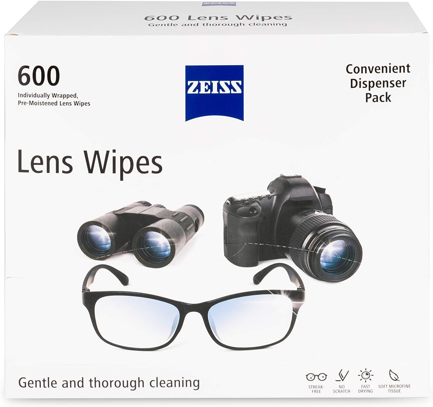 ZEISS Pre-Moistened Lens Cleaning Wipes for Spotless Vision