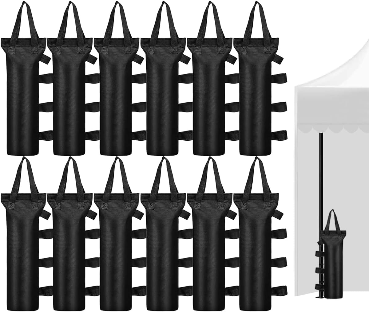 264 LBS Black Heavy Duty Canopy Weight Sandbags for Windproof Pop-Up Tents