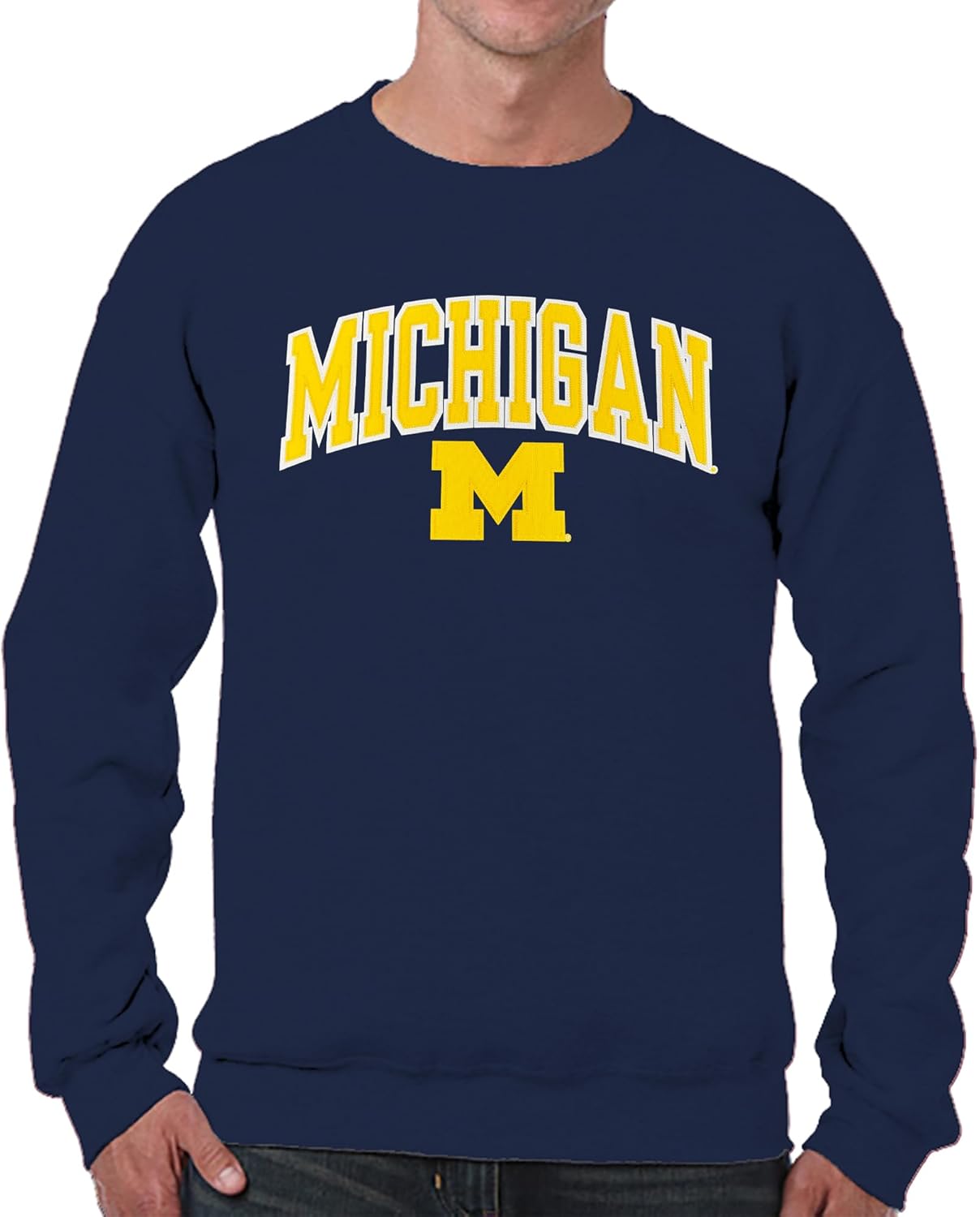 Michigan Wolverines Adult Tackle Twill Crewneck Sweatshirt