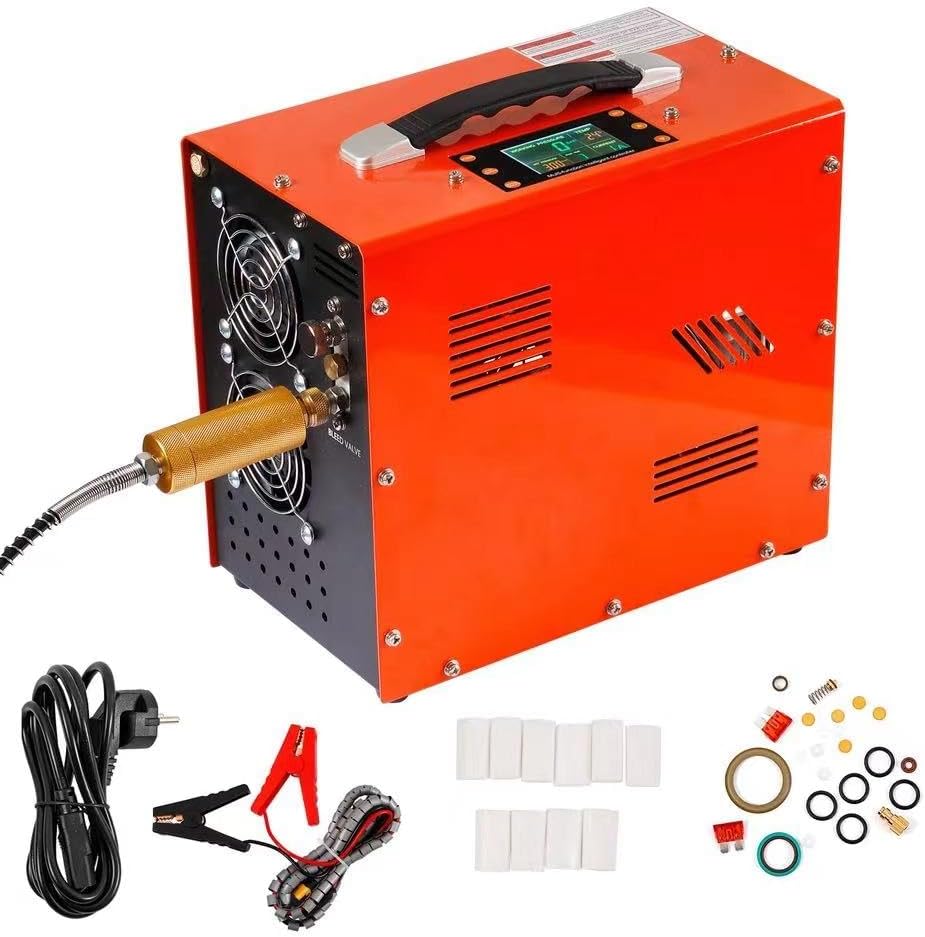 Compact 110V Air Compressor - 4500Psi, LCD Screen, 12V Car Adapter