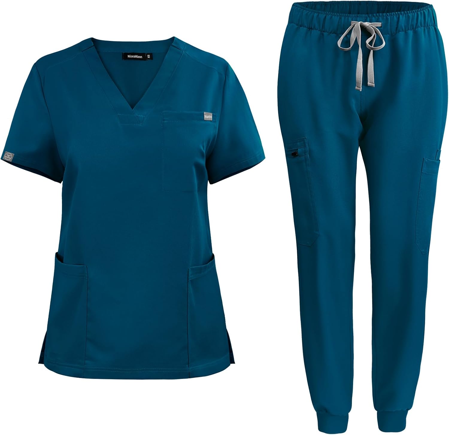 Niaahinn Women's Scrub Top & Yoga Jogger Pants Set for Comfort
