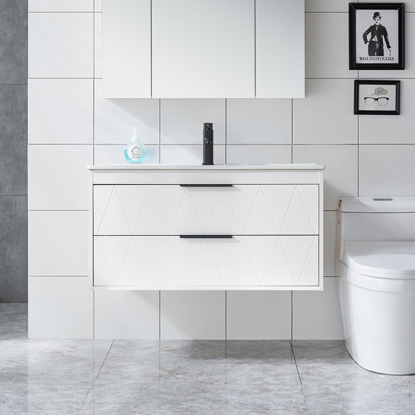 eclife 36in Bathroom Vanities Cabinet with Sink Combo for Style