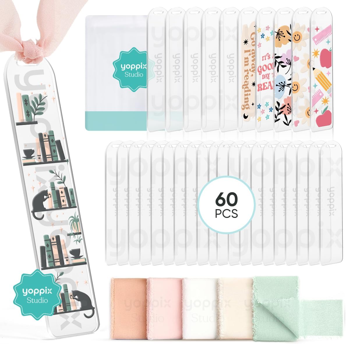 60 Pieces Acrylic Bookmark Blanks for Creative DIY Projects