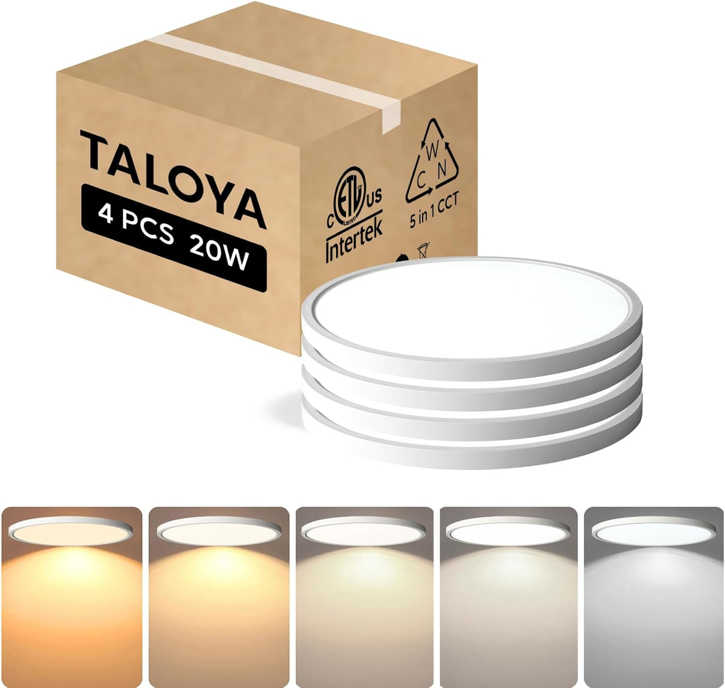 TALOYA 10 Inch Ceiling Light, 20W, 5 Color Options for Home