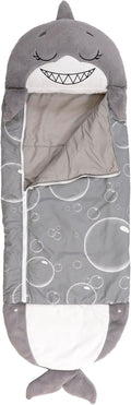 Happy Nappers Pillow & Sleepy Sack Medium - Grey Shark - Cozy 2-in-1