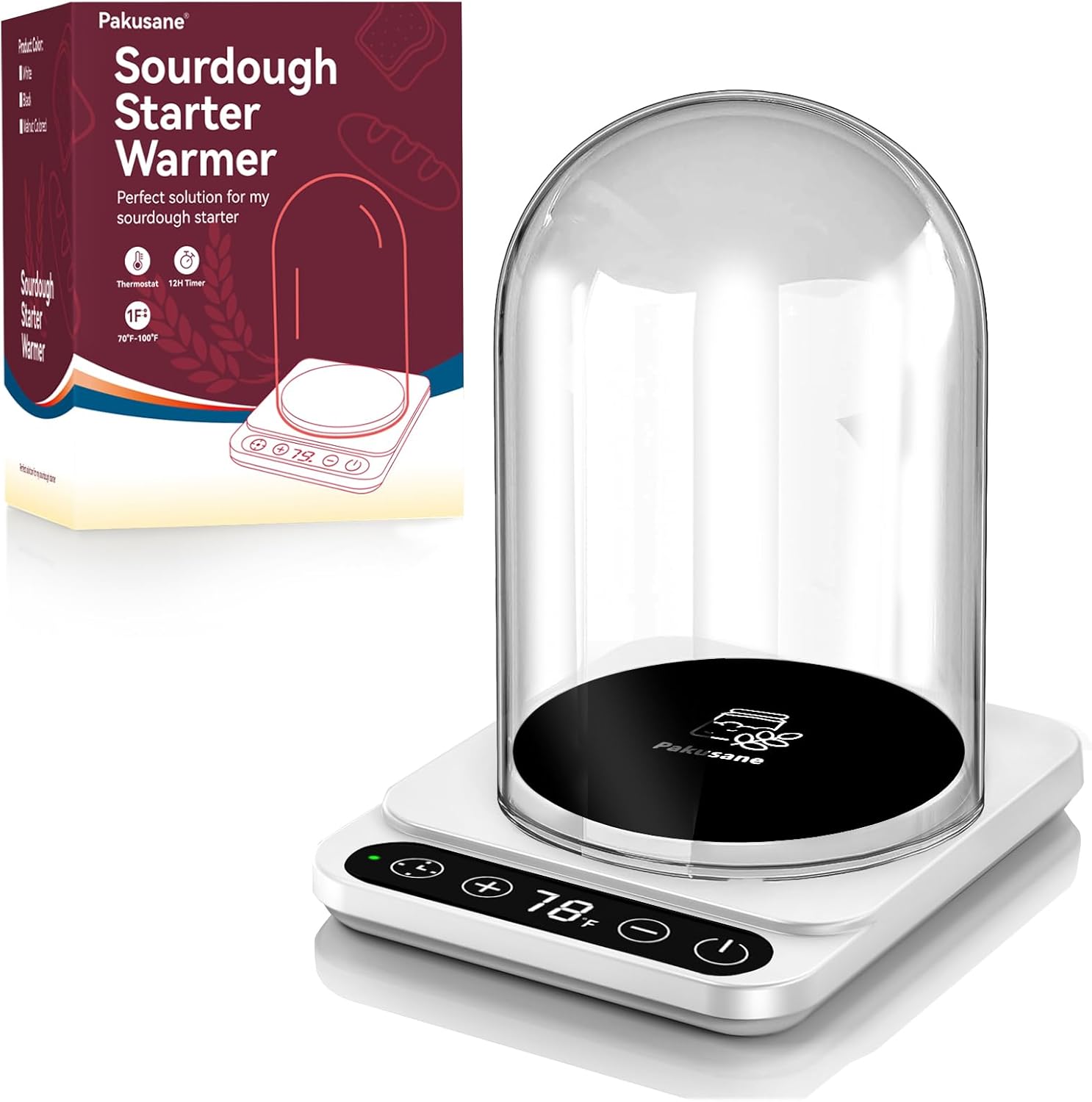 Sourdough Starter Warmer with Glass Dome for Perfect Baking