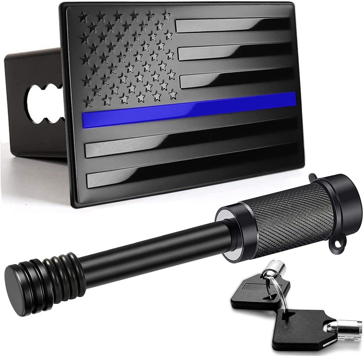 American Flag Metal Trailer Hitch Cover for 2 inch Receivers