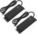Black 20A Heavy Duty Power Strip 8 Outlets with 4ft Cord - Shop Ready