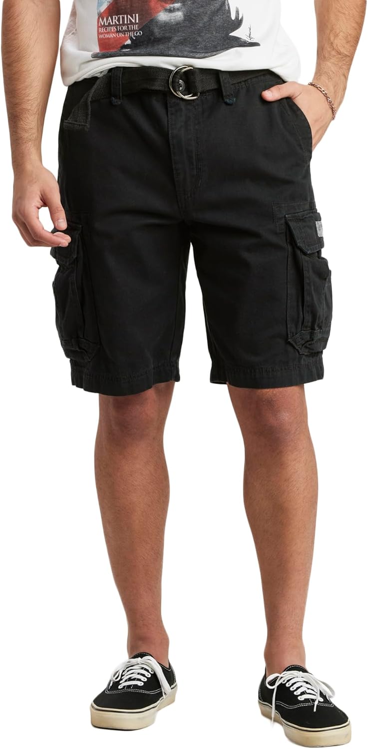 UNIONBAY Men's Survivor Cargo Shorts with D-ring Belt Included