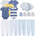 Kiddiezoom Unisex Baby Layette Essentials 19-Piece Set - Soft Newborn