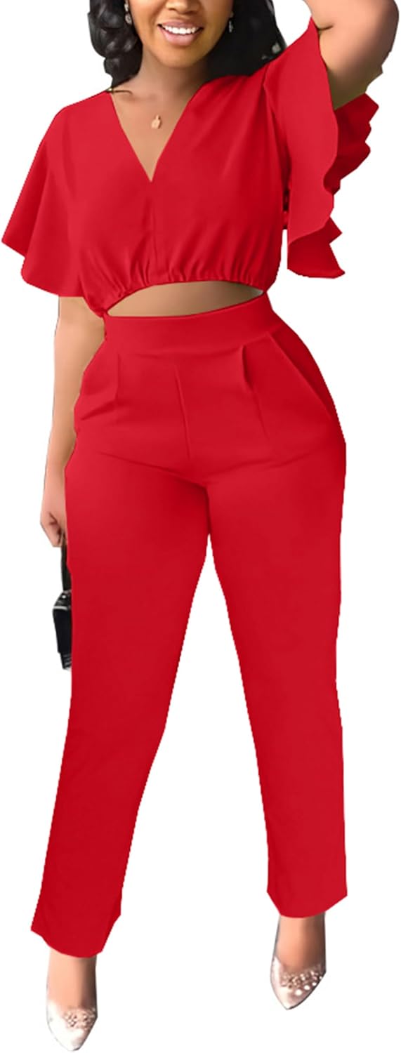 Fooullaide Womens Summer 2 Piece Outfit Set for Beach Vacations