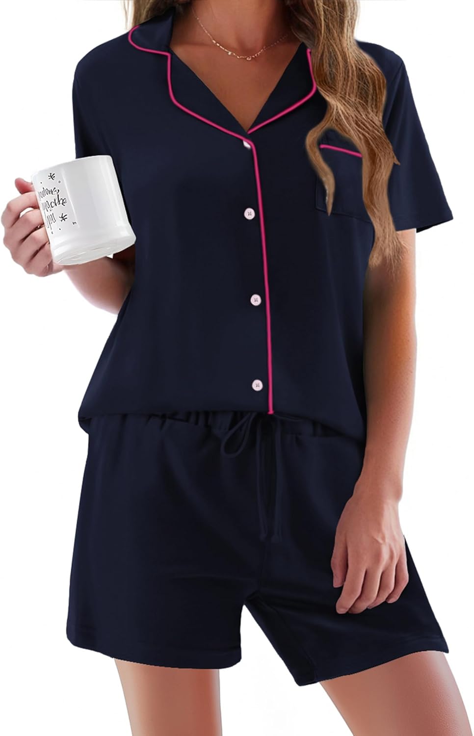 Ekouaer Pajamas Set for Women Soft 2 Piece Lounge Sets