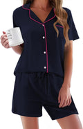 Women's Ekouaer Short Sleeve Pajama Set - Soft Rayon Two-Piece