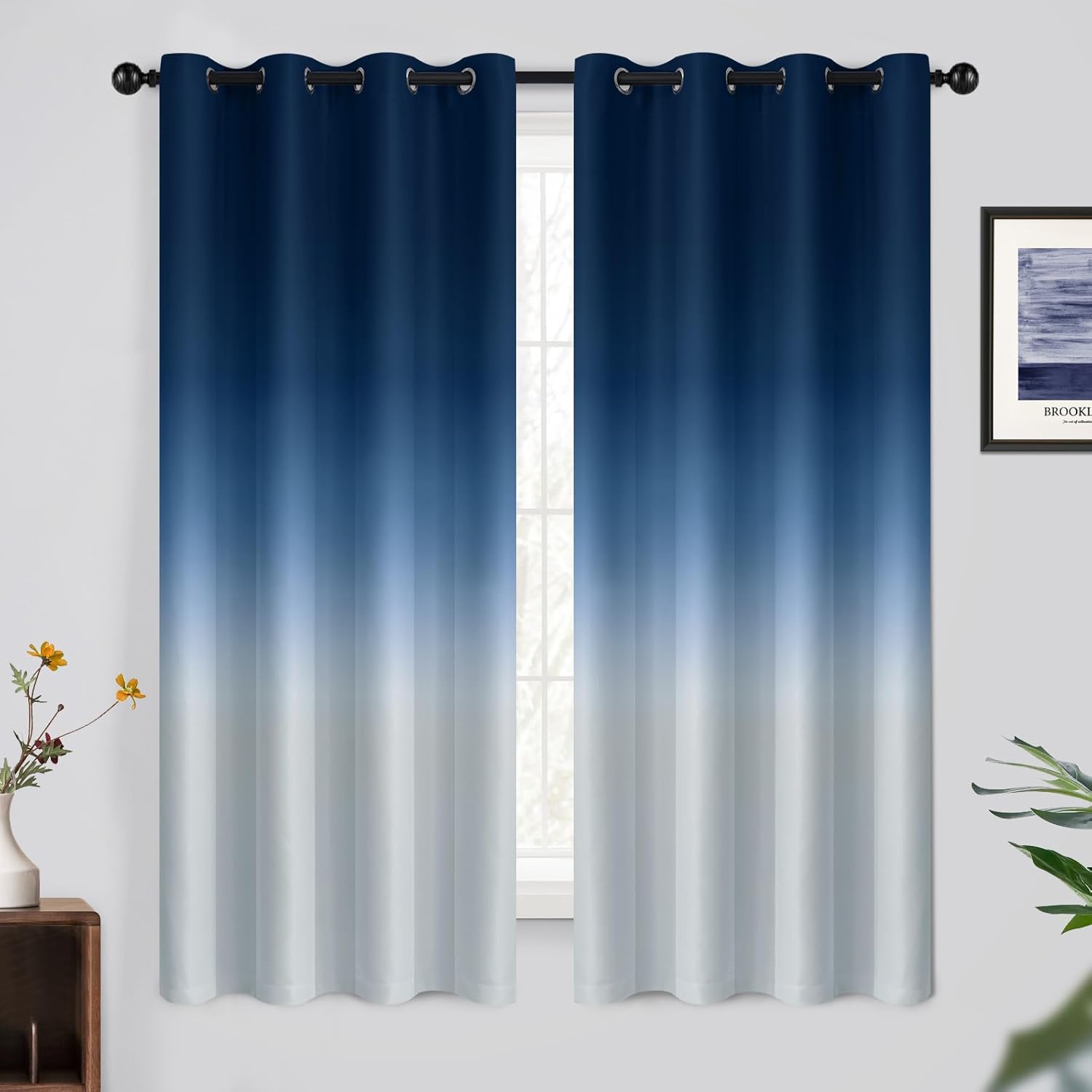 Yakamok Light Blocking Gradient Color Curtains for Room Darkening
