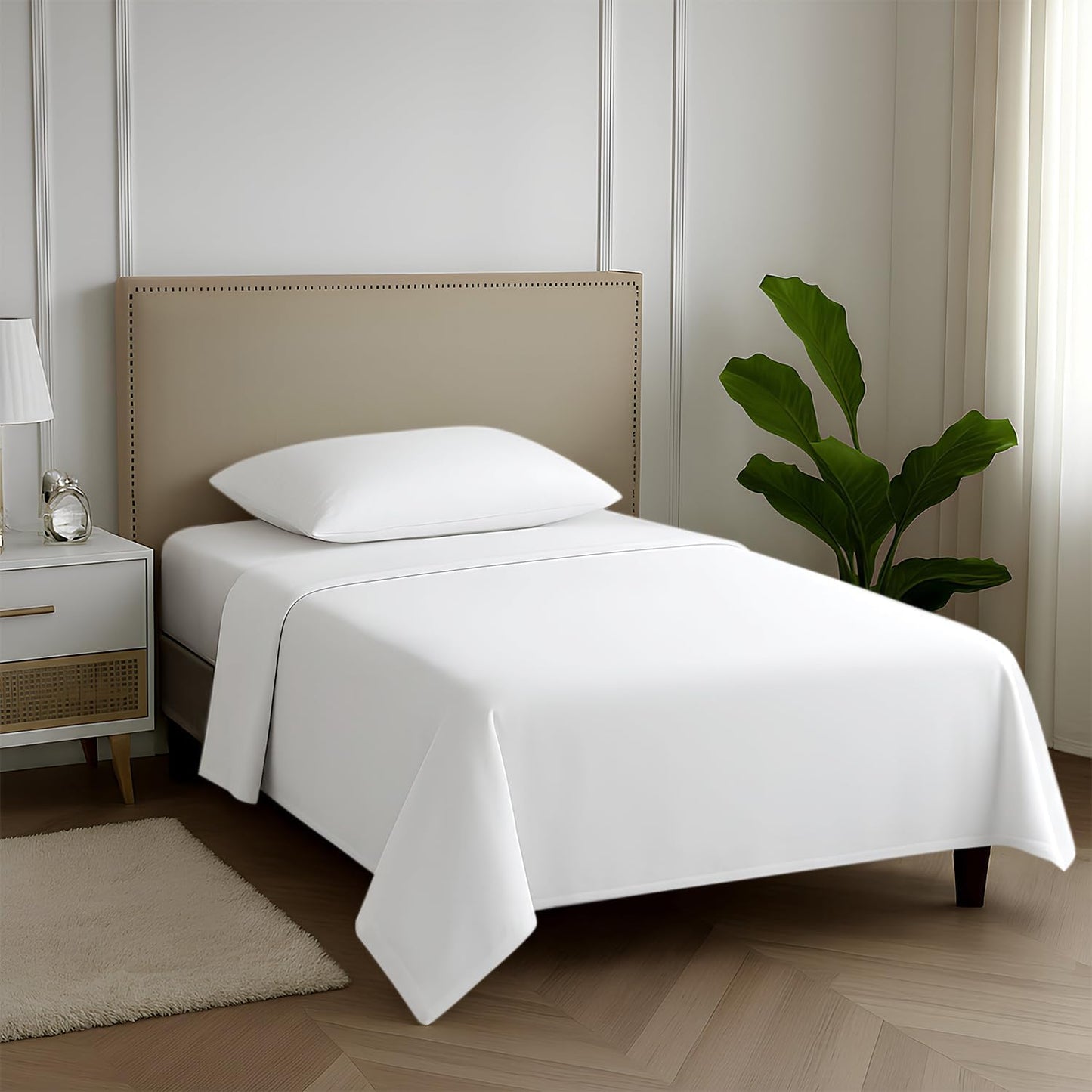 Luxurious 100% Egyptian Cotton Twin Sheets Set for Comfort