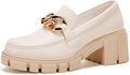 TINSTREE Platform Loafers for Women with Chain Comfort Design