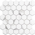 20-Sheet Hexagon Peel and Stick Backsplash Tile - Marble White Mixed
