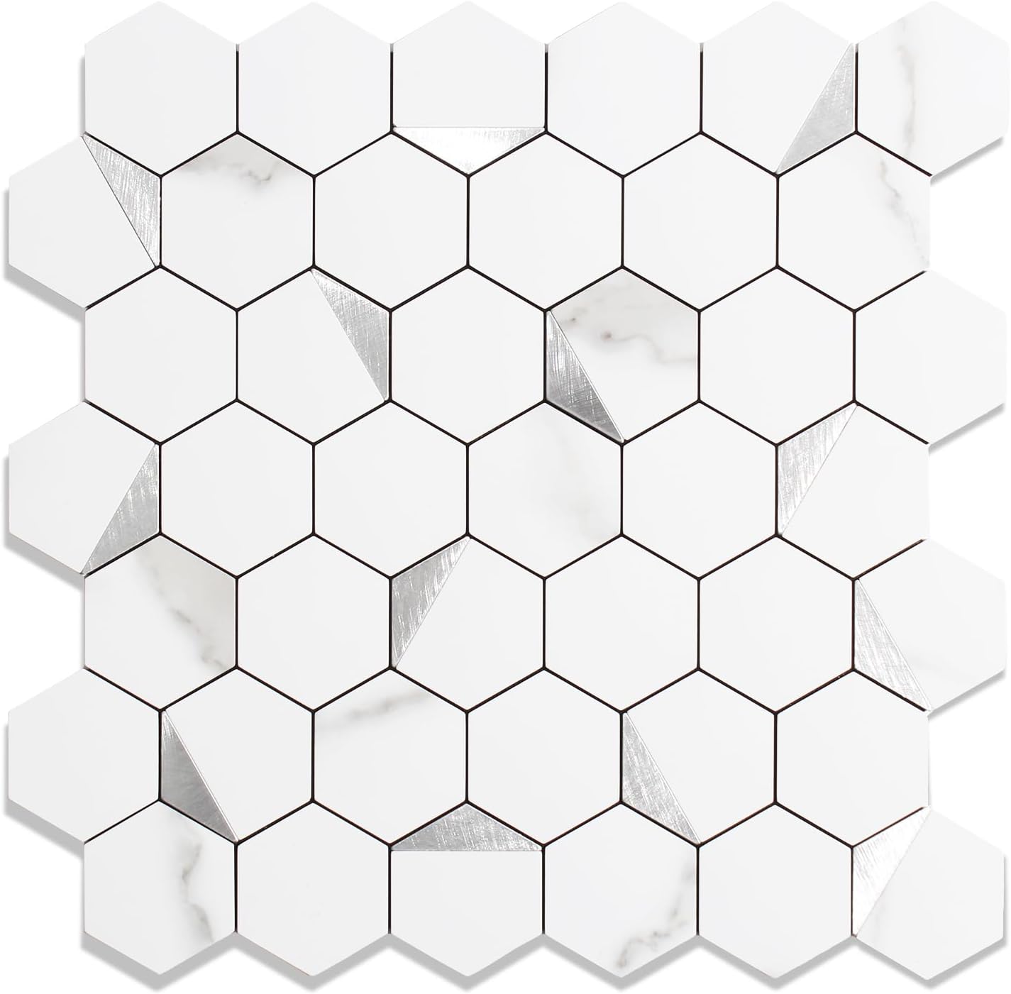 20-Sheet Hexagon Peel and Stick Backsplash Tile for Kitchen