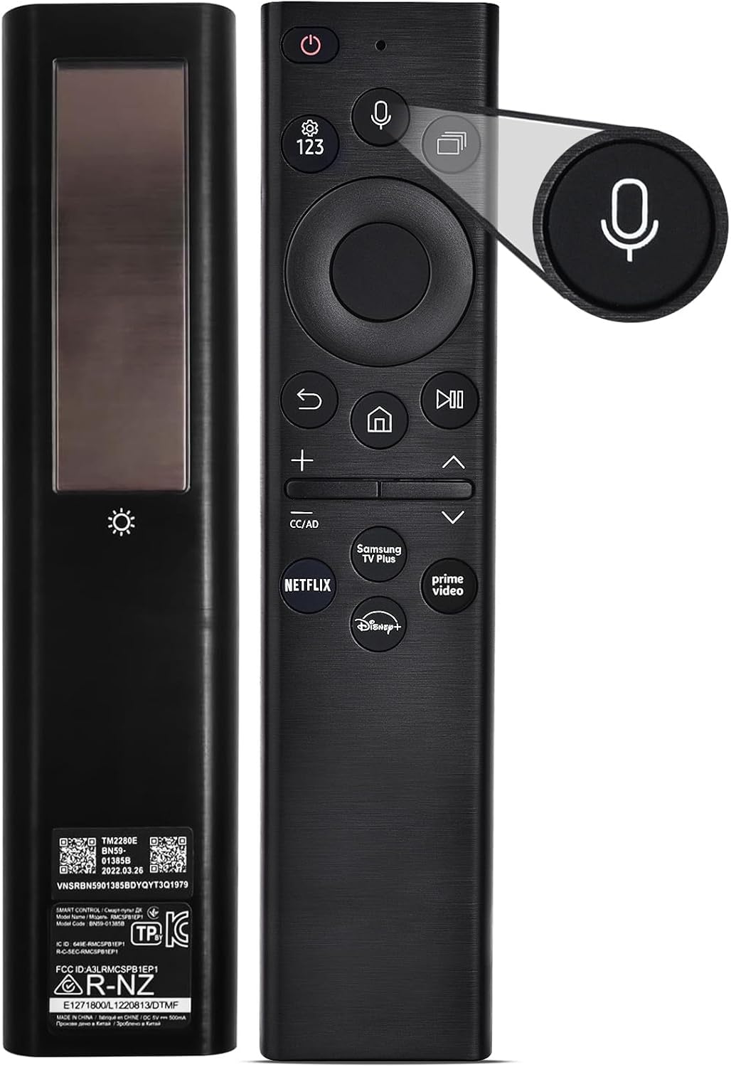 Voice Remote for Samsung Smart TV with Solar Charging Feature