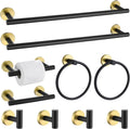 Black and Gold Towel Bar Set for Stylish Bathroom Accessories
