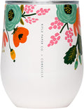 Stemless Insulated Wine Glass Tumbler, Cream Lively Floral - Keeps